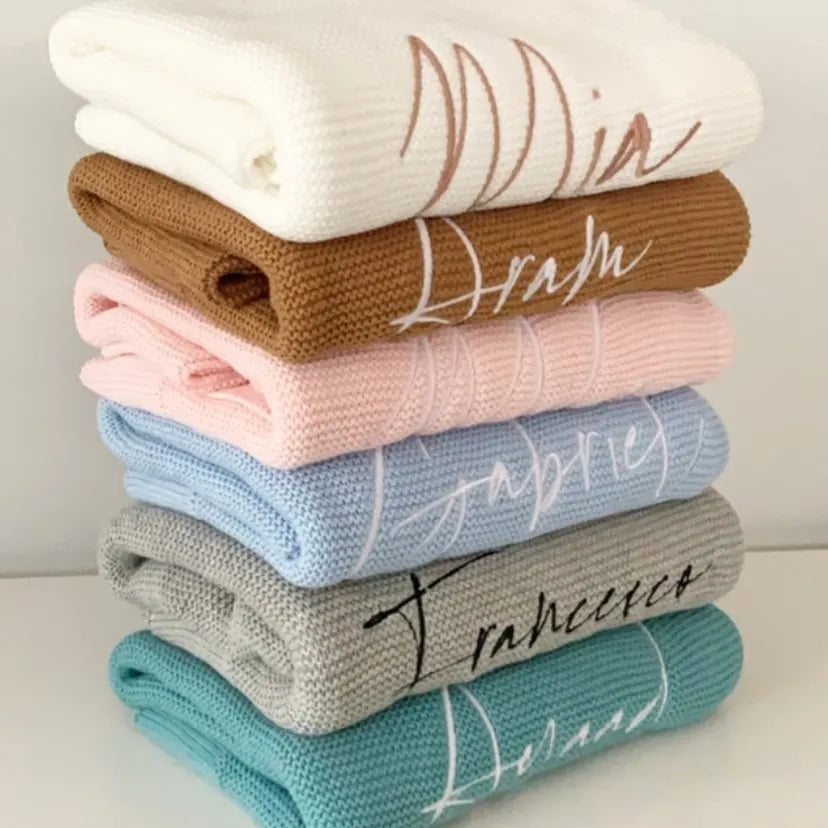 The Modern Edge Embroidered Baby Blanket